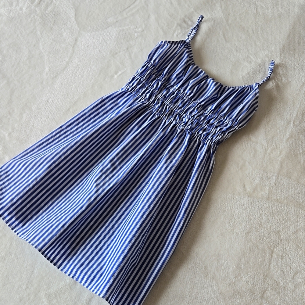 Reformation Navy and White Striped Sundress